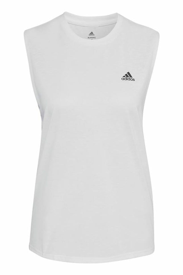 Women's Sleeveless T-shirt Adidas Muscle Run Icons White-Sports | Fitness > Sports material and equipment > Sports t-shirts-Adidas-Urbanheer