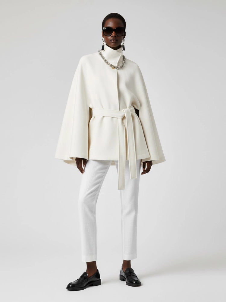 Women's Structured Sash Cape Black - Prospect Heights: New Collection Couture in Brooklyn - Bymanyc ® New York