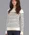 Womens Ultra-Fine Cotton Breton Crew Neck Jumper Ecru-Jumper-Paul James Knitwear-XS-Ecru-Urbanheer