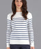 Womens Ultra-Fine Cotton Breton Crew Neck Jumper Insignia Blue-Jumper-Paul James Knitwear-XS-Insignia Blue-Urbanheer