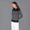 Womens Ultra-Fine Cotton Breton Crew Neck Jumper Navy-Jumper-Paul James Knitwear-XS-Navy-Urbanheer