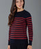 Womens Ultra-Fine Cotton Breton Crew Neck Jumper Red-Jumper-Paul James Knitwear-XS-Red-Urbanheer