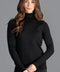 Womens Ultra-Fine Cotton Roll Neck Long Sleeve Jumper Black-Jumper-Paul James Knitwear-XS-Urbanheer