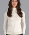 Womens Ultra-Fine Cotton Roll Neck Long Sleeve Jumper Ecru-Jumper-Paul James Knitwear-XS-Urbanheer