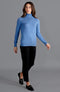 Womens Ultra-Fine Cotton Roll Neck Long Sleeve Jumper French Blue-Jumper-Paul James Knitwear-XS-Urbanheer