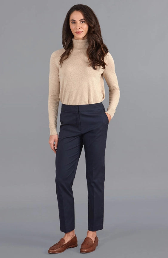 Womens Ultra-Fine Cotton Roll Neck Long Sleeve Jumper Sand-Jumper-Paul James Knitwear-L-Urbanheer