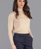Womens Ultra-Fine Cotton Roll Neck Long Sleeve Jumper Sand-Jumper-Paul James Knitwear-L-Urbanheer