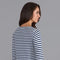 Womens Ultra Fine Cotton Round Neck Breton Stripe Jumper Insignia Blue-Jumper-Paul James Knitwear-M-Urbanheer