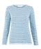 Womens Ultra Fine Cotton Round Neck Breton Stripe Jumper-Jumper-Paul James Knitwear-S-Teal-Urbanheer
