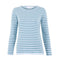 Womens Ultra Fine Cotton Round Neck Breton Stripe Jumper-Jumper-Paul James Knitwear-S-Teal-Urbanheer