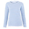 Womens Ultra Fine Cotton Round Neck Breton Stripe Jumper-Jumper-Paul James Knitwear-S-Teal-Urbanheer