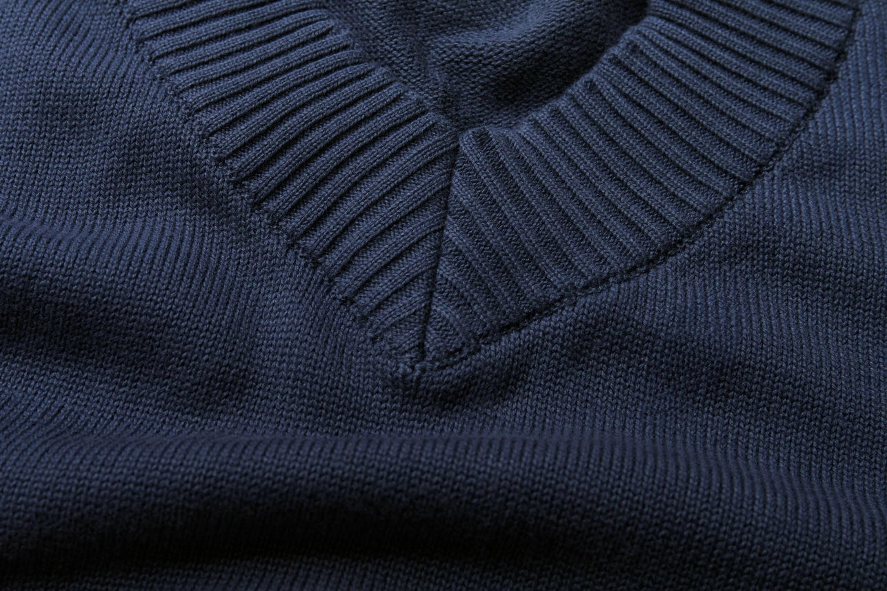 Women's V-Neck Jumper Midnight Blue-Jumper-Rapanui Clothing-8-Midnight Blue-Urbanheer