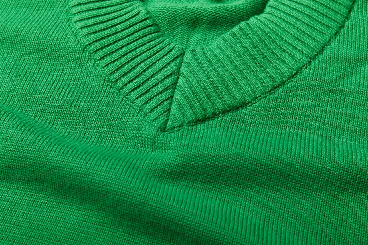Women's V-Neck Jumper Spring Green-Jumper-Rapanui Clothing-8-Spring Green-Urbanheer