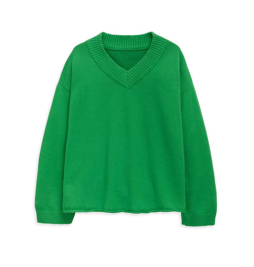 Women's V-Neck Jumper Spring Green-Jumper-Rapanui Clothing-8-Spring Green-Urbanheer