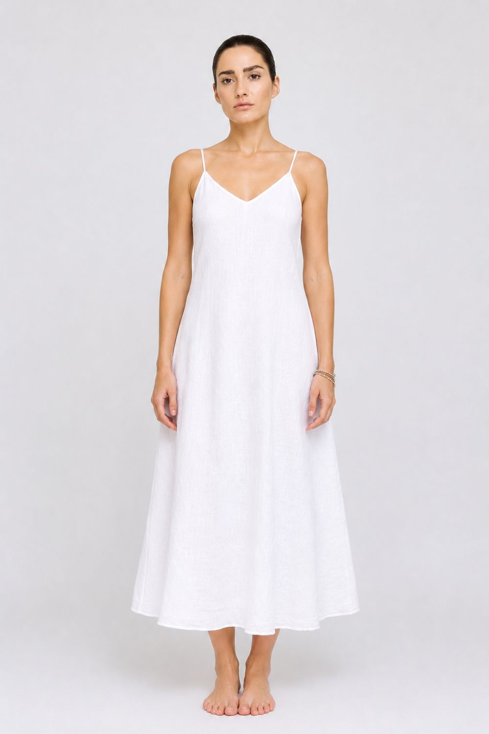 Women’s White Linen Slip Dress