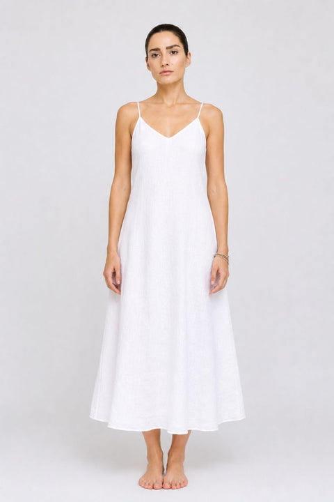Women’s White Linen Slip Dress