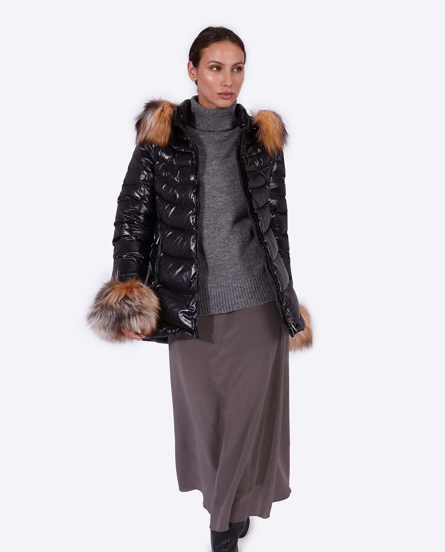 Women's down jacket ELIZABETH BLACK-Jacket-Henry Arroway-XS-Black-Urbanheer