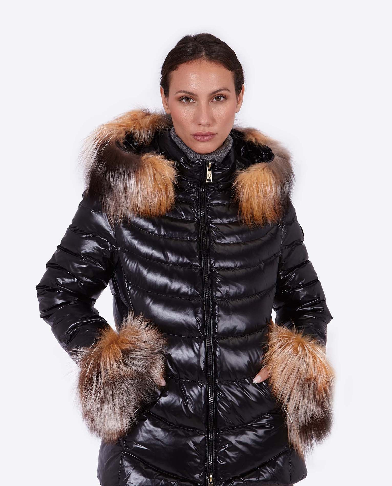Women's down jacket ELIZABETH BLACK-Jacket-Henry Arroway-XS-Black-Urbanheer