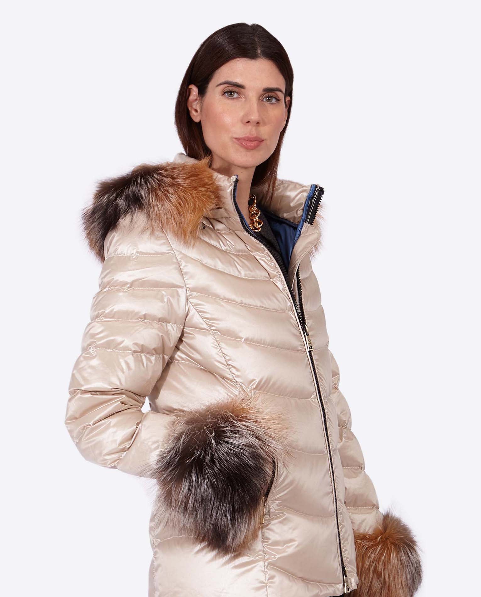 Women's down jacket ELIZABETH CHAMPAGNE-Jacket-Henry Arroway-XS-Champagne-Urbanheer