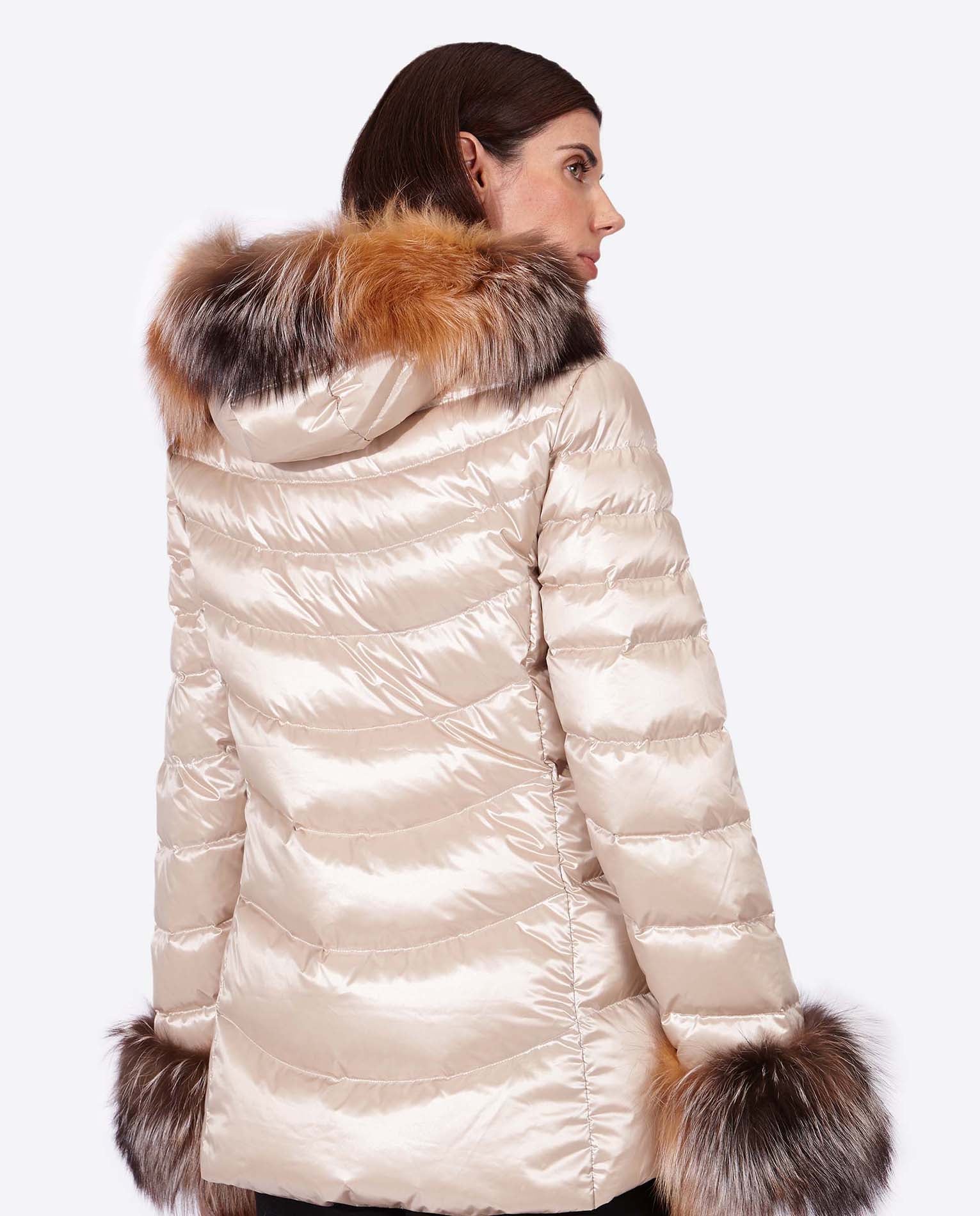 Women's down jacket ELIZABETH CHAMPAGNE-Jacket-Henry Arroway-XS-Champagne-Urbanheer