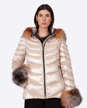 Women's down jacket ELIZABETH CHAMPAGNE-Jacket-Henry Arroway-XS-Champagne-Urbanheer
