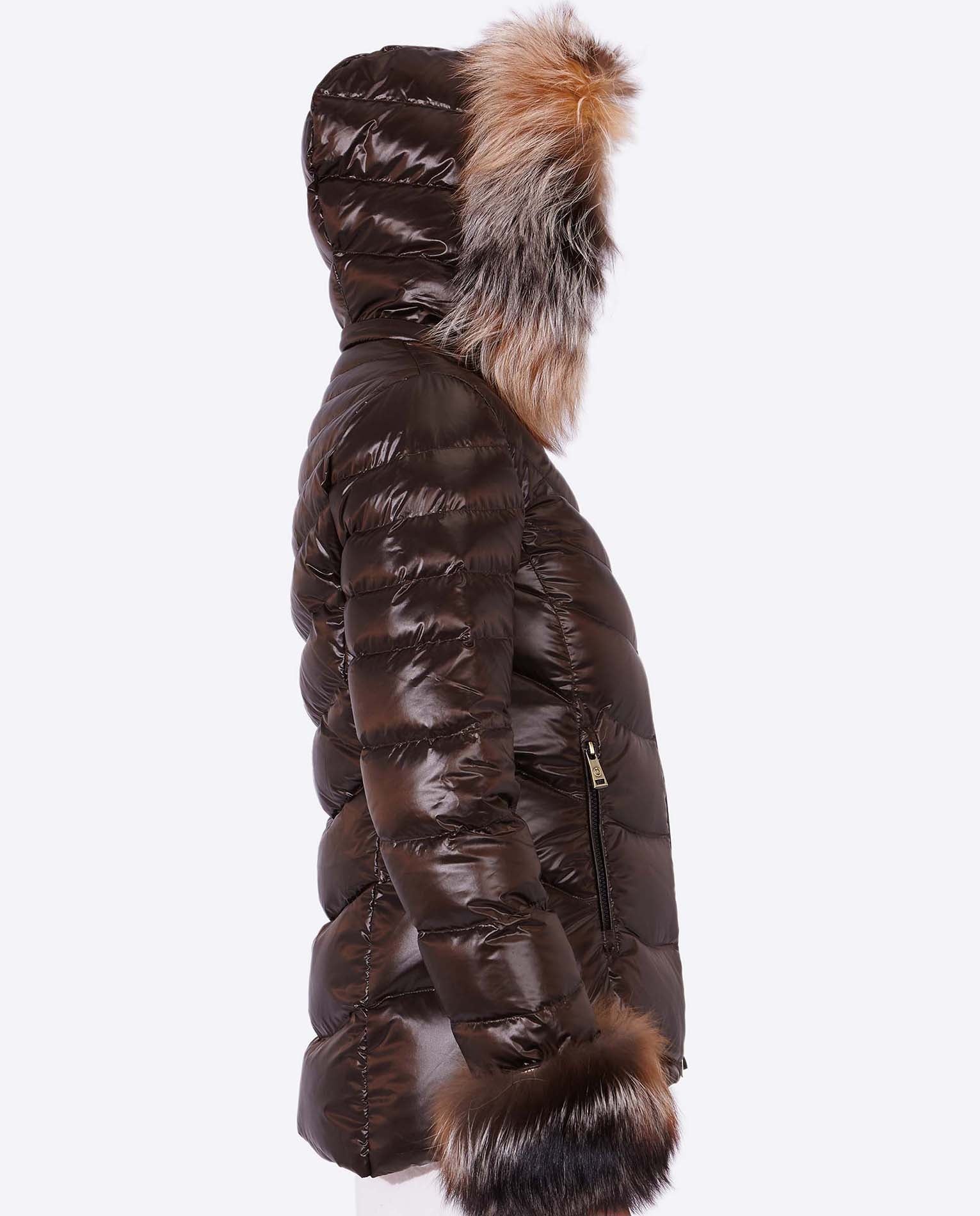 Women's down jacket ELIZABETH MOKA-Jacket-Henry Arroway-XS-Moka-Urbanheer