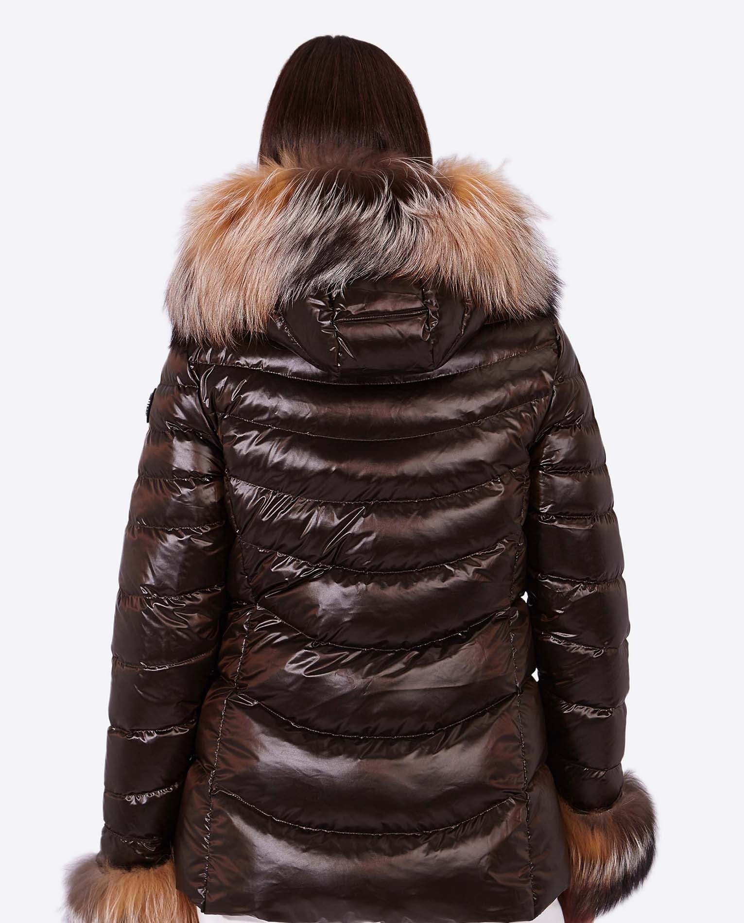 Women's down jacket ELIZABETH MOKA-Jacket-Henry Arroway-XS-Moka-Urbanheer
