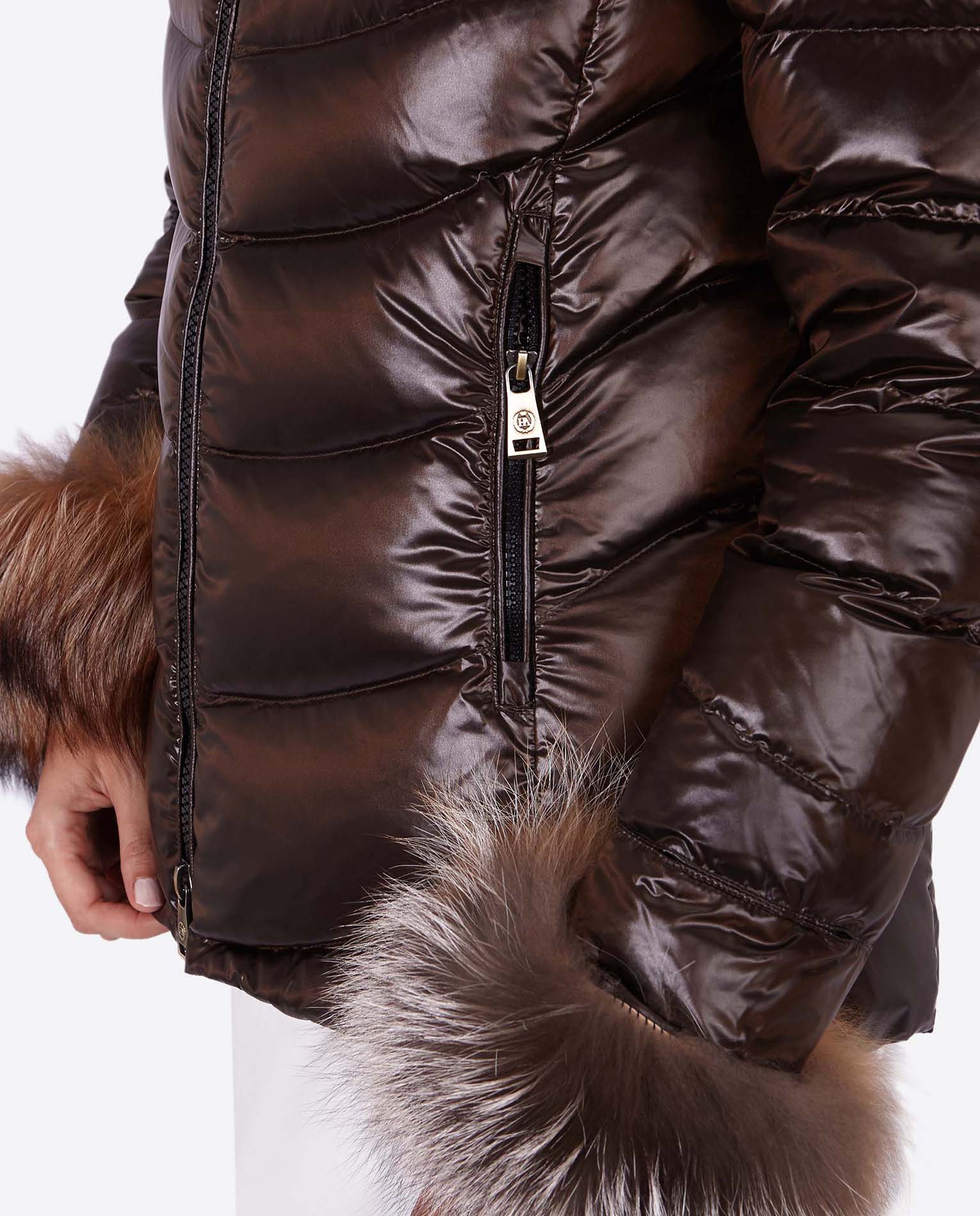 Women's down jacket ELIZABETH MOKA-Jacket-Henry Arroway-XS-Moka-Urbanheer