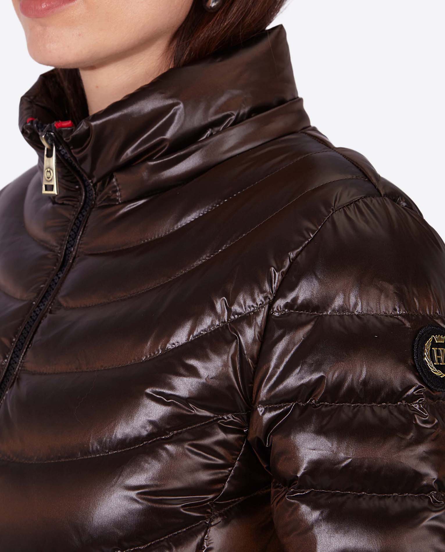 Women's down jacket ELIZABETH MOKA-Jacket-Henry Arroway-XS-Moka-Urbanheer