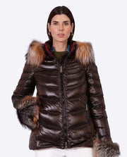 Women's down jacket ELIZABETH MOKA-Jacket-Henry Arroway-XS-Moka-Urbanheer