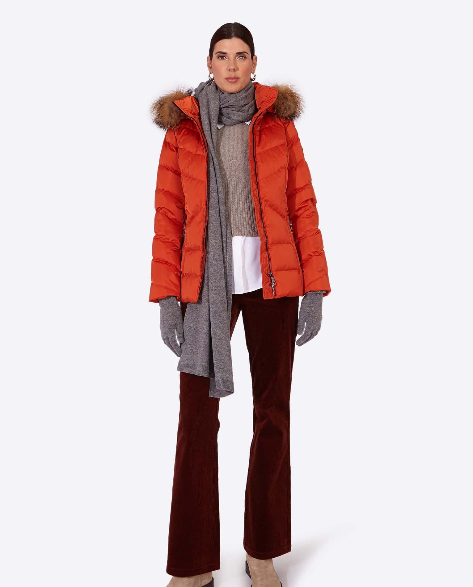 Women's down jacket LENA Naranja-Jacket-Henry Arroway-XS-Naranja-Urbanheer