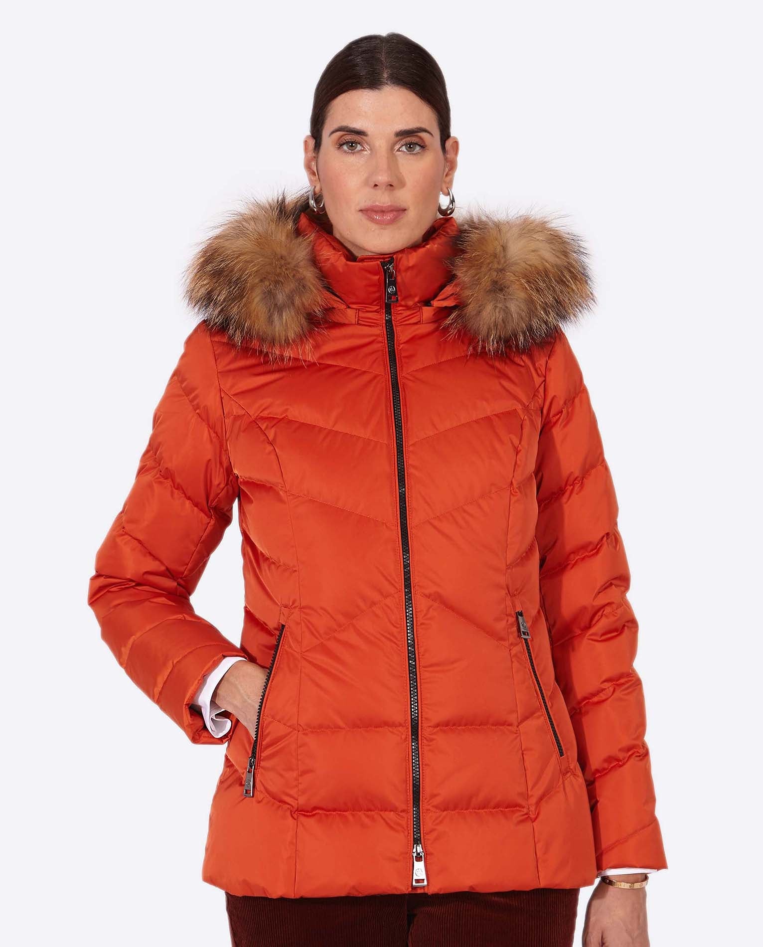 Women's down jacket LENA Naranja-Jacket-Henry Arroway-XS-Naranja-Urbanheer