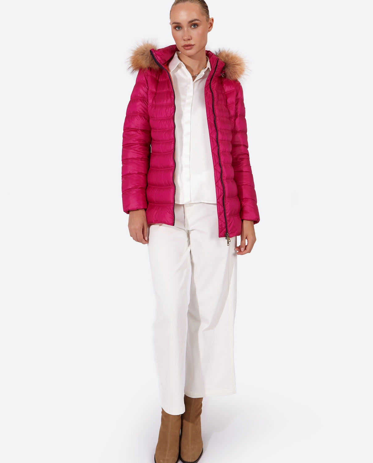 Women's down jacket LION Cardinal Pink-Jacket-Henry Arroway-XS-Cardinal Pink-Urbanheer