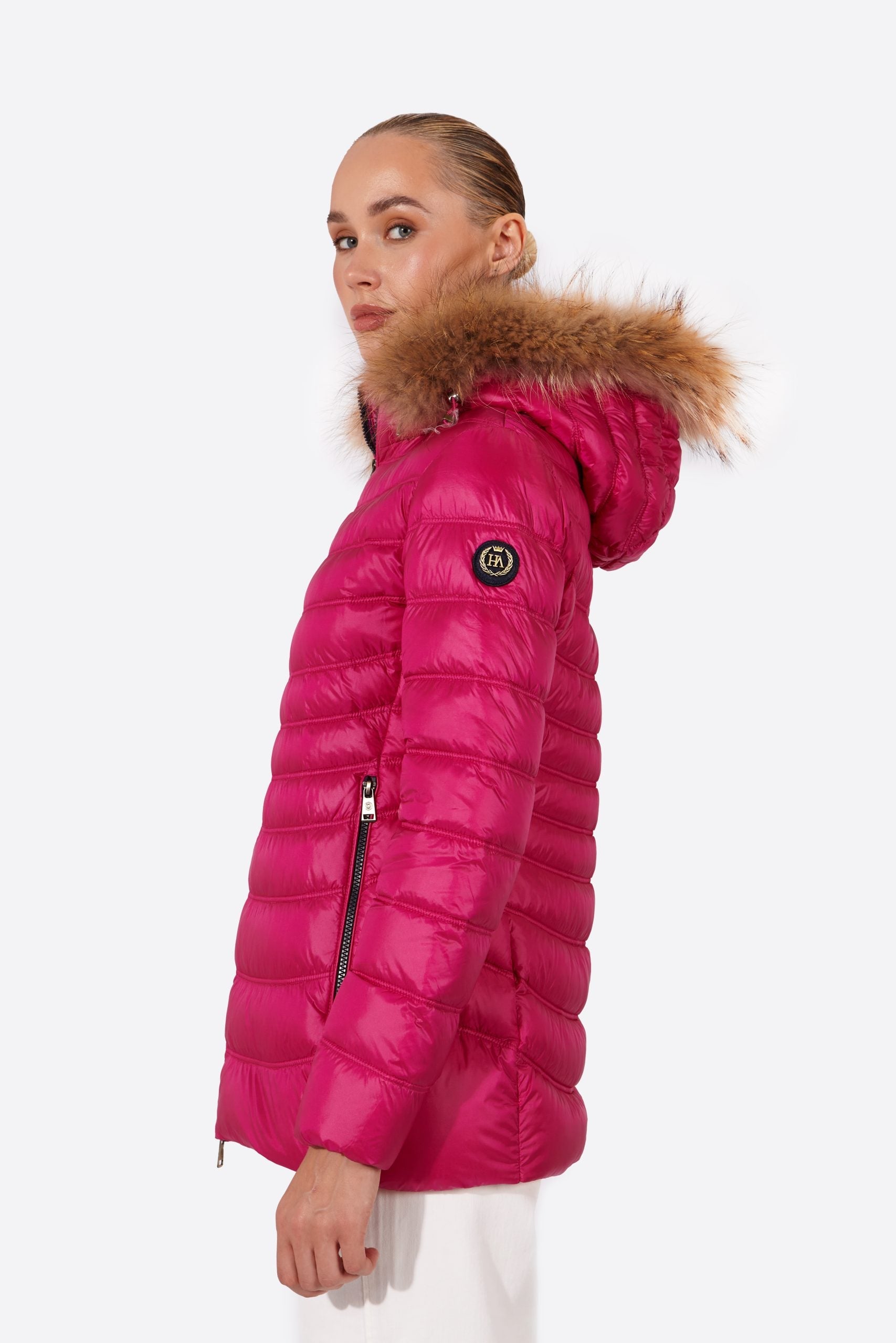 Women's down jacket LION Cardinal Pink-Jacket-Henry Arroway-XS-Cardinal Pink-Urbanheer