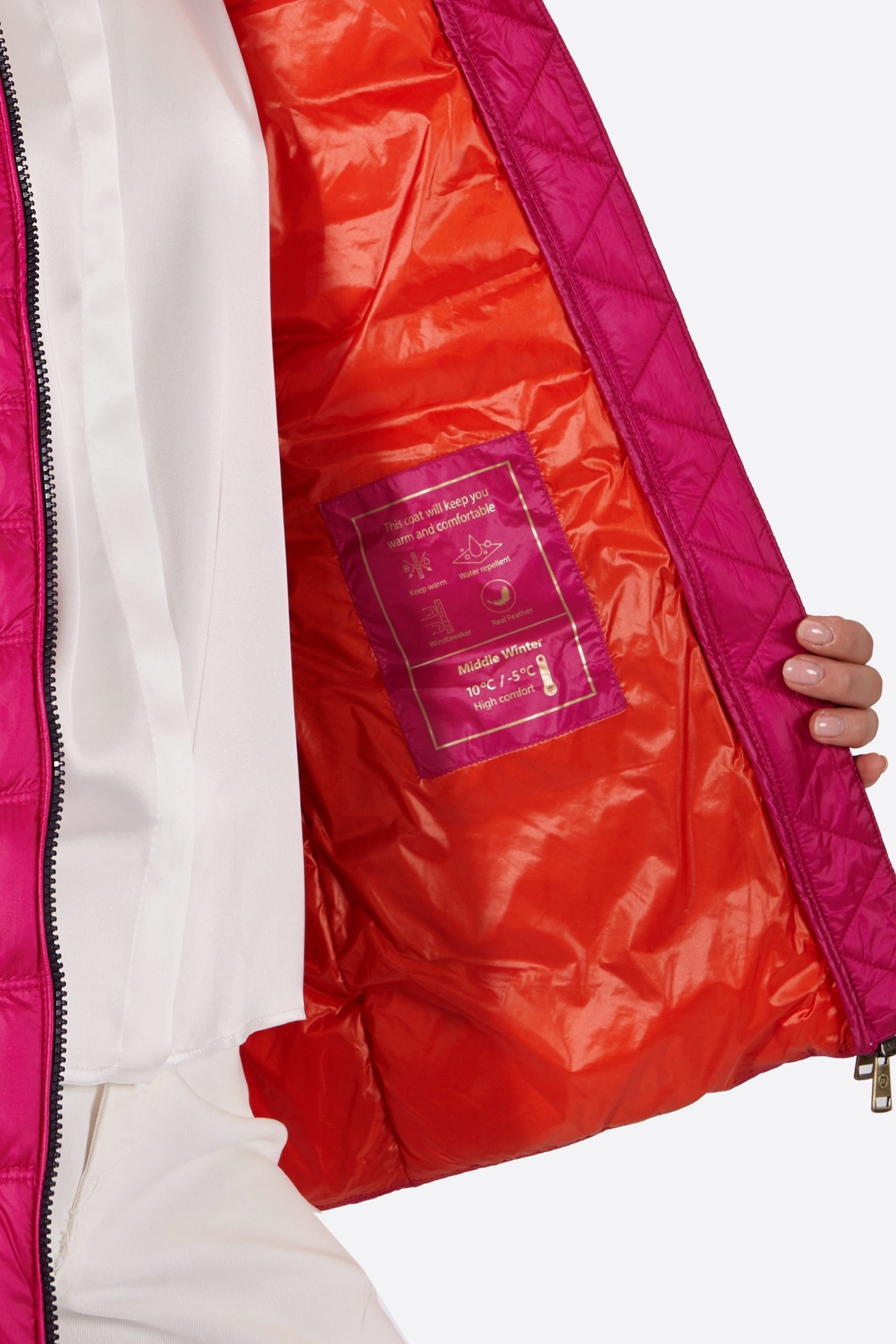 Women's down jacket LION Cardinal Pink-Jacket-Henry Arroway-XS-Cardinal Pink-Urbanheer