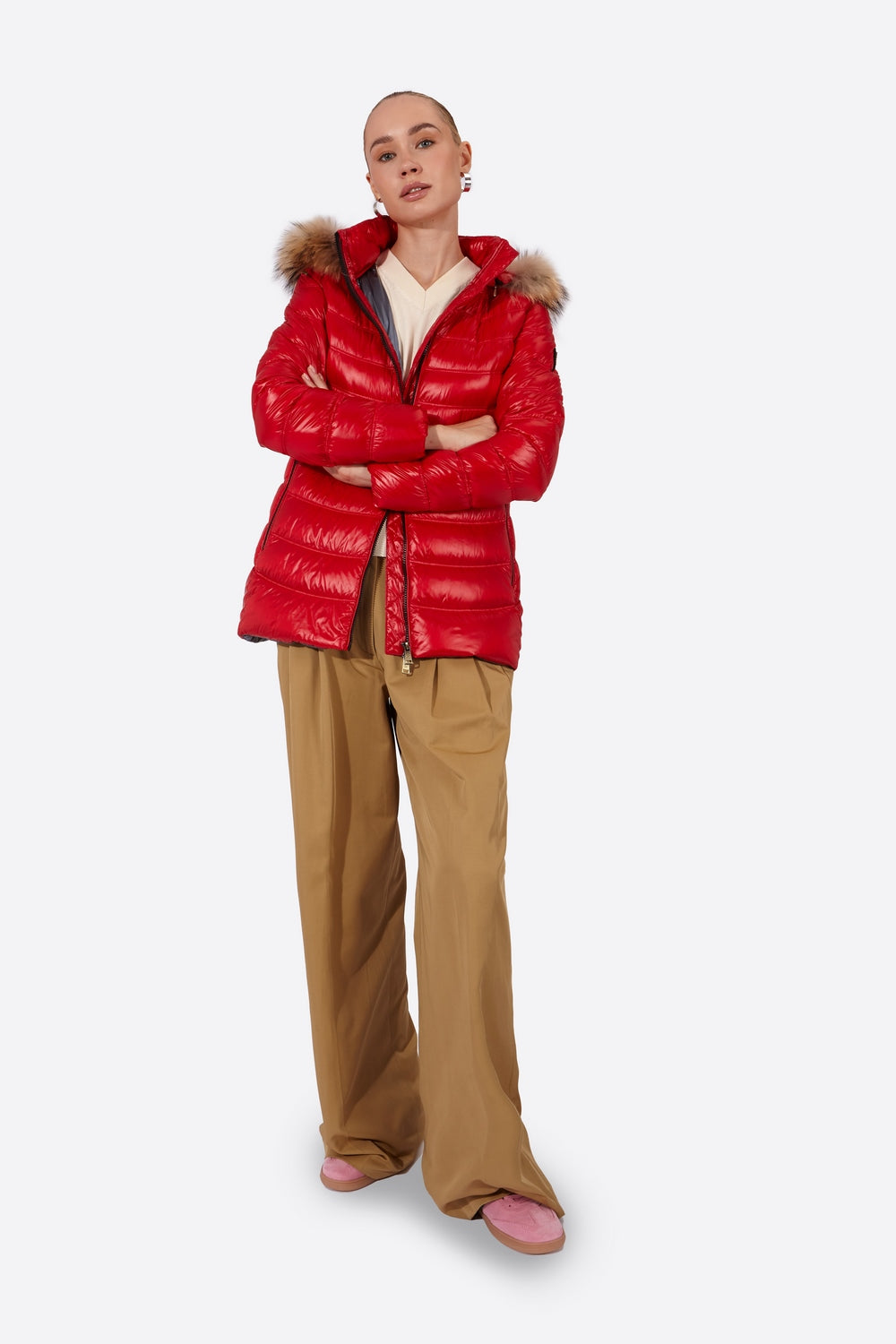 Women's down jacket LION RED-Jacket-Henry Arroway-XS-Red/c-Urbanheer