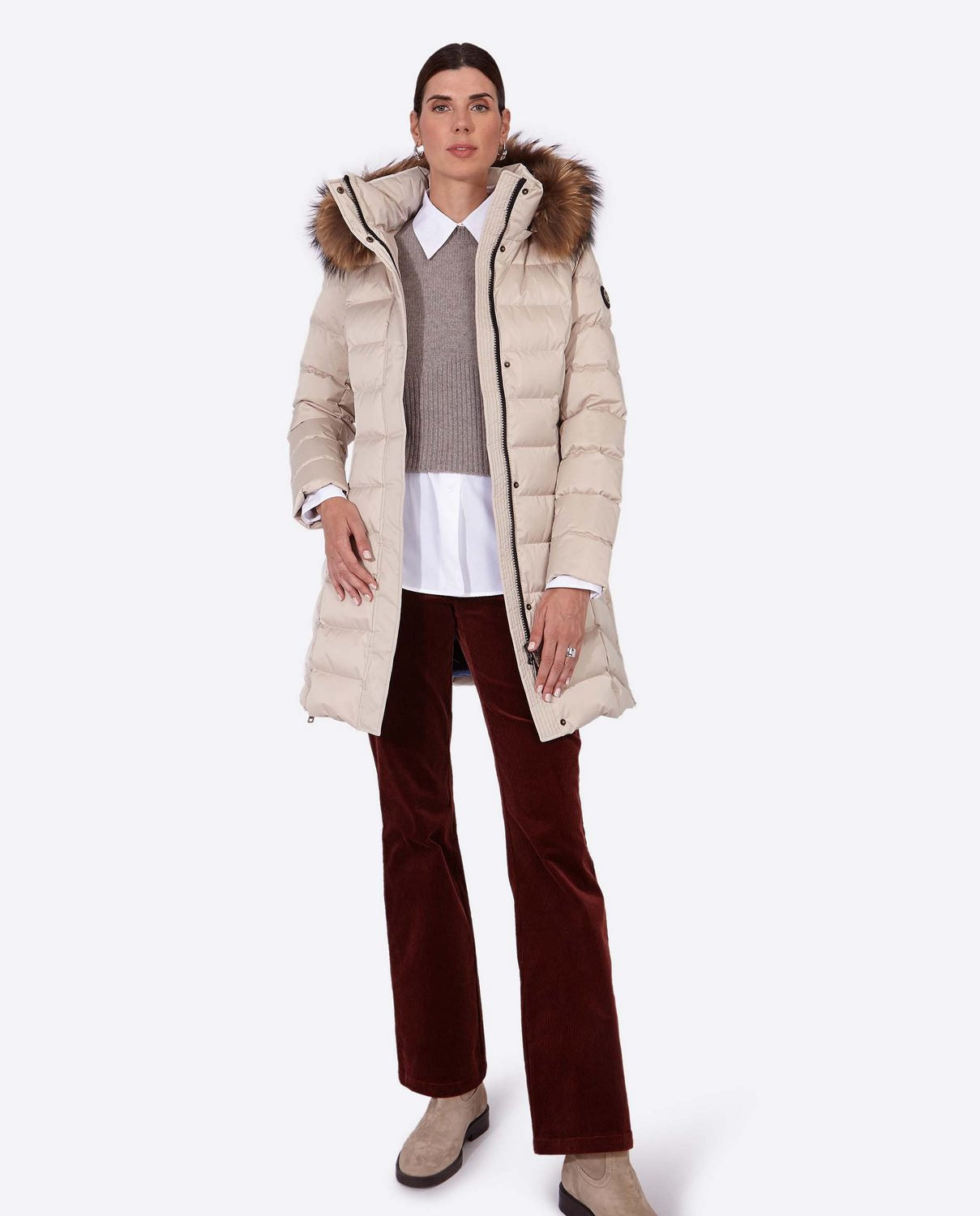 Women's down jacket MANHATTAN CHAMPAGNE-I-Jacket-Henry Arroway-XS-Champagne-1-Urbanheer