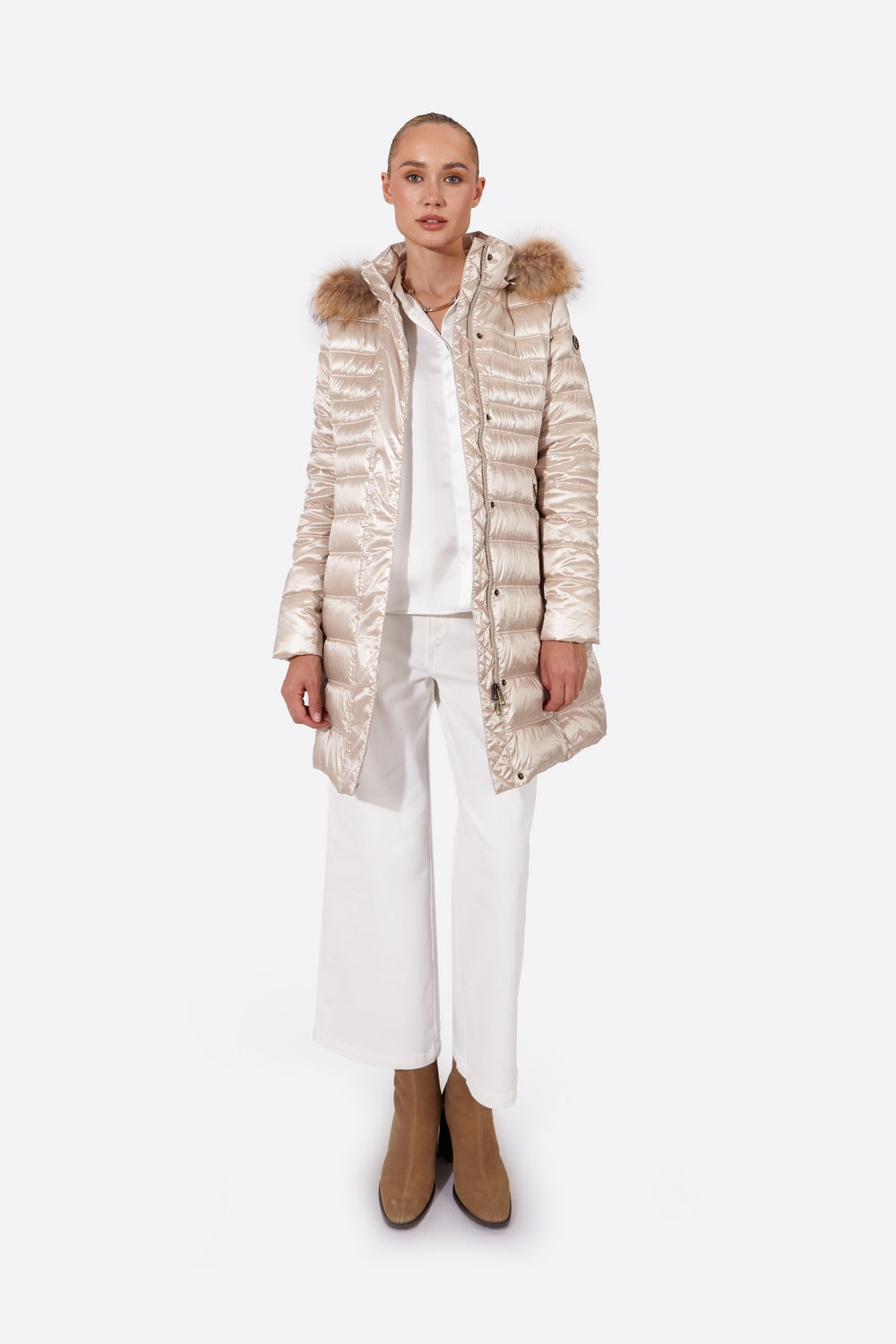 Women's down jacket ZOE Champagne-Jacket-Henry Arroway-XS-Champagne-Urbanheer