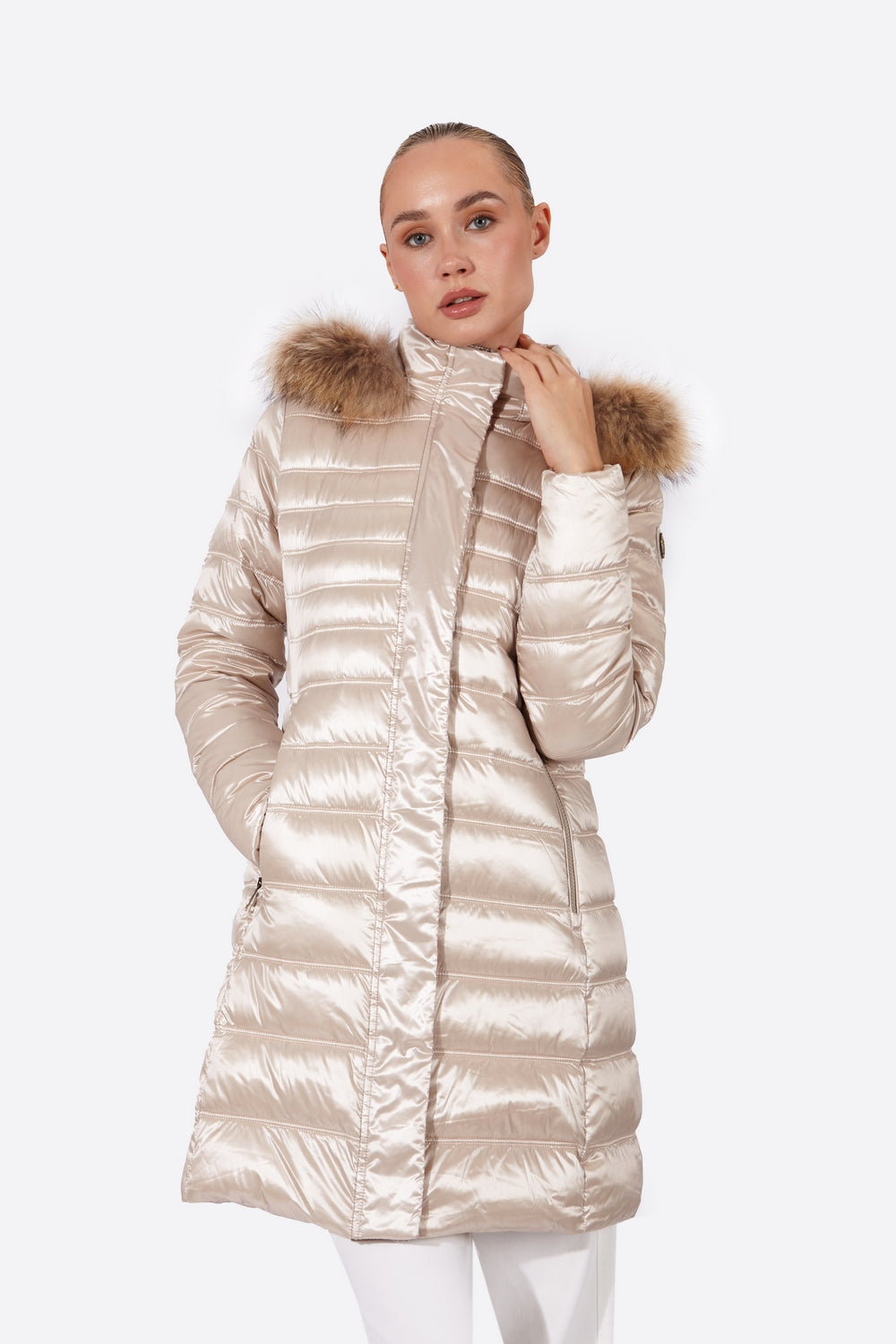 Women's down jacket ZOE Champagne-Jacket-Henry Arroway-XS-Champagne-Urbanheer