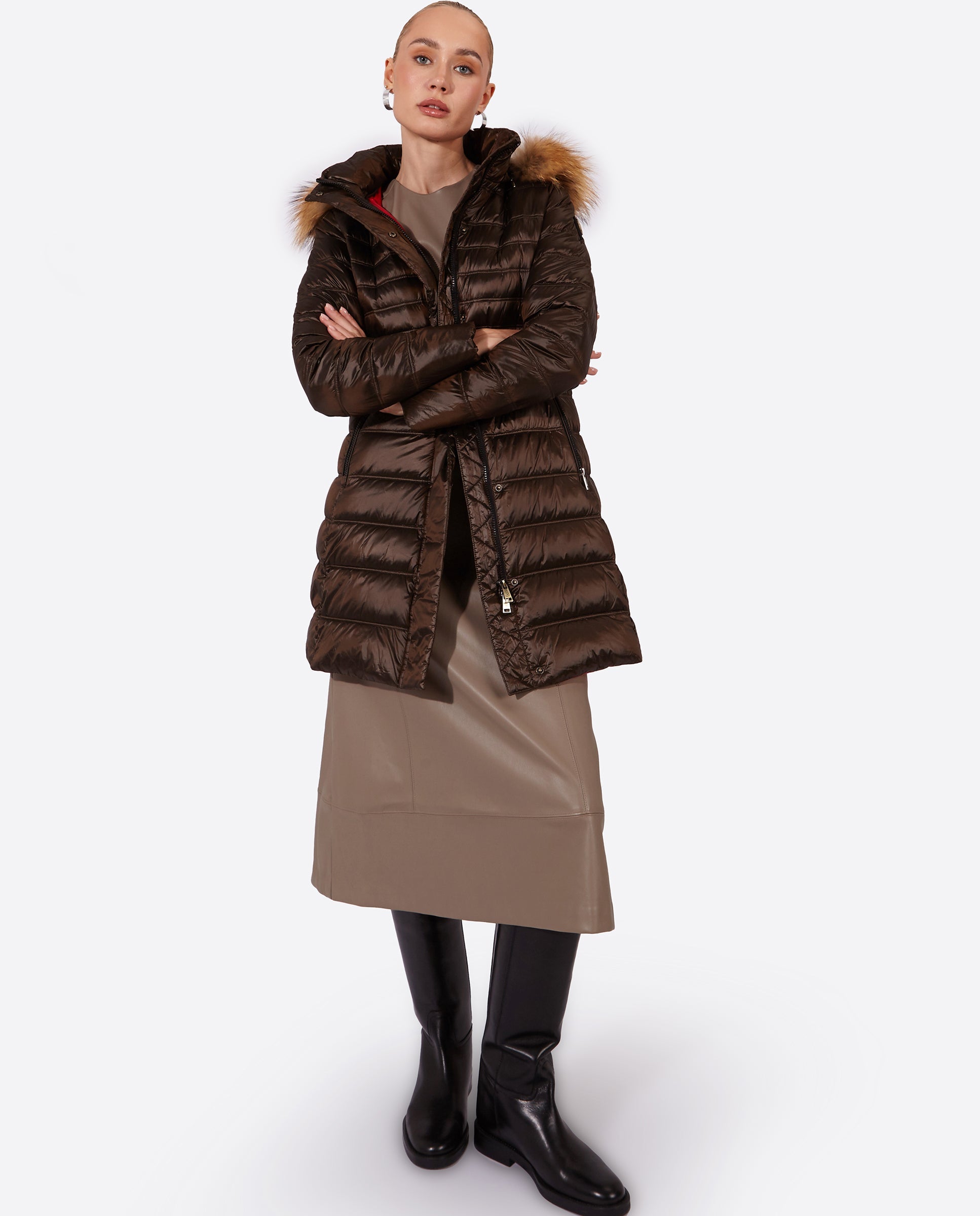 Women's down jacket ZOE Moka-Jacket-Henry Arroway-XS-Moka/c-Urbanheer