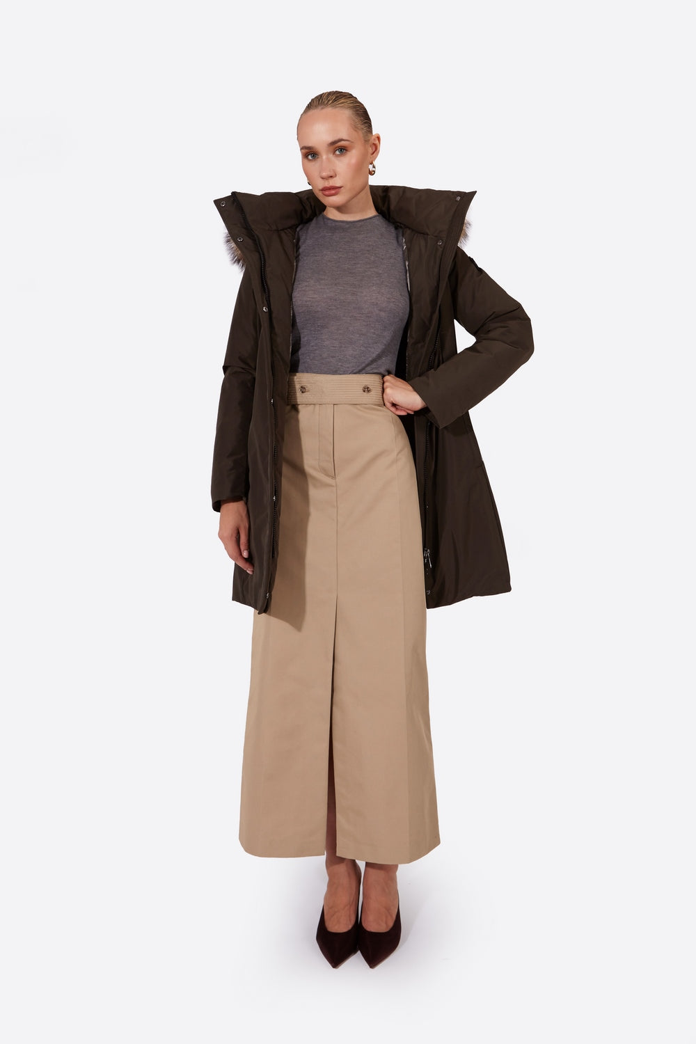 Women's parka SNOWFALL Khaki-Parka-Henry Arroway-XS-Khaki-Urbanheer