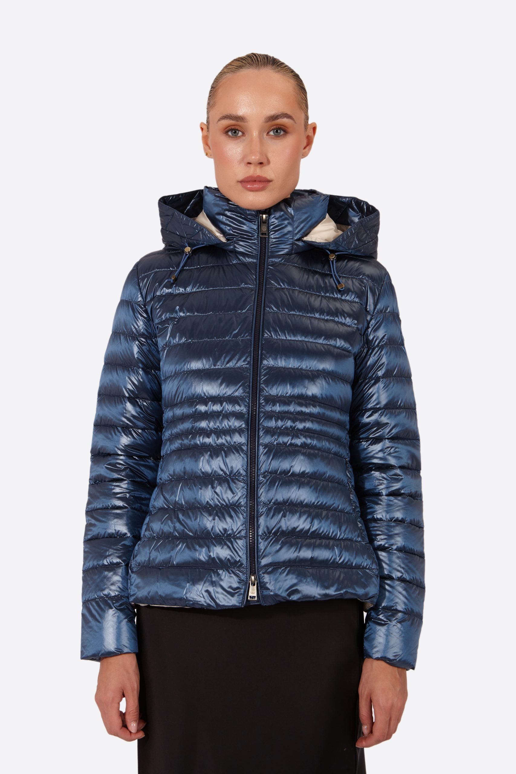 Women's short down jacket HALLEY COBALT-Jacket-Henry Arroway-XS-COBALT-Urbanheer