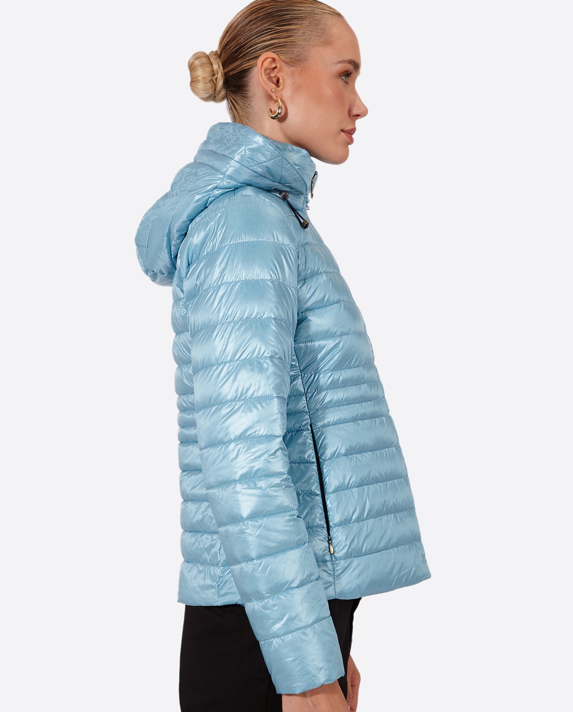 Women's short down jacket HALLEY CRYSTAL BLUE-Jacket-Henry Arroway-XS-CRYSTAL BLUE-Urbanheer
