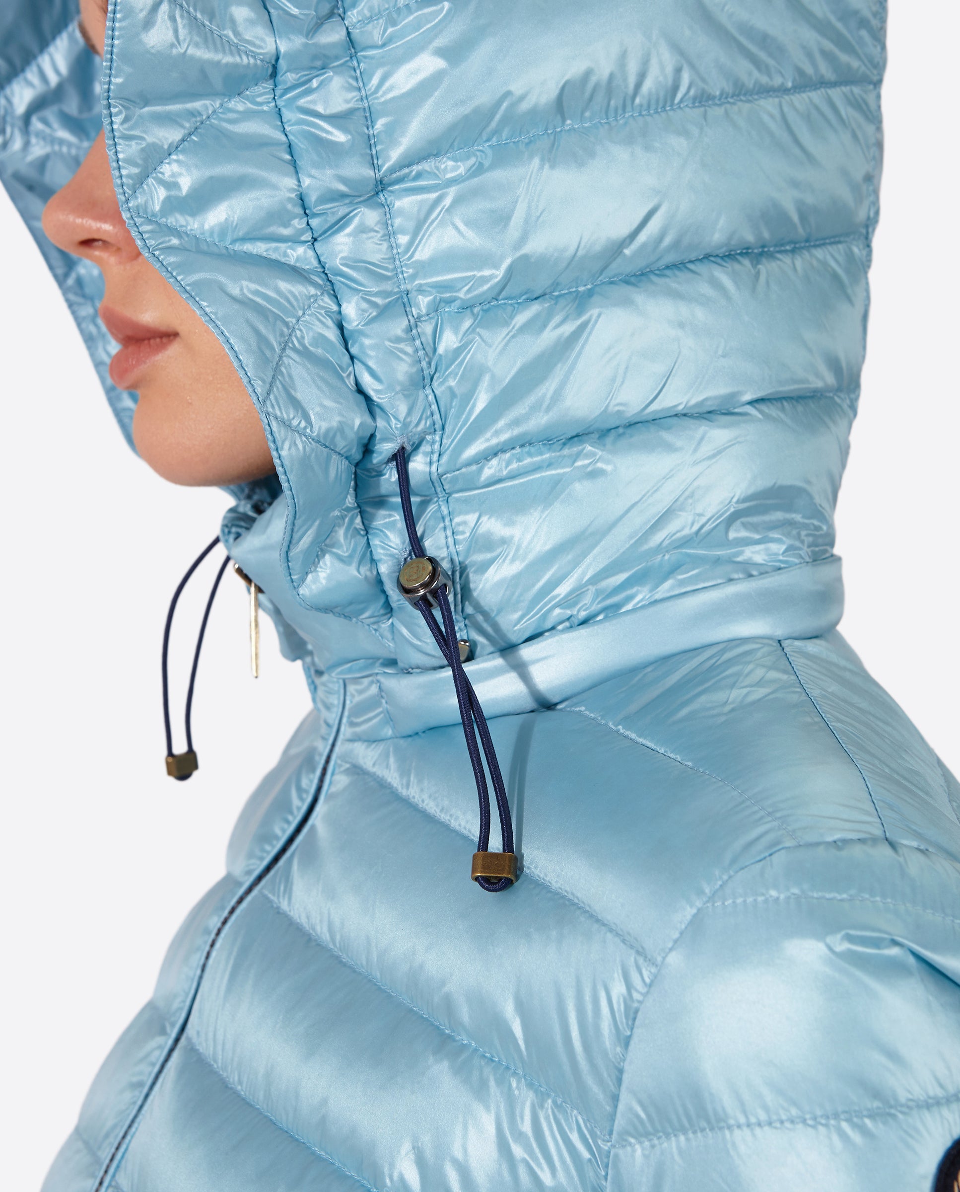 Women's short down jacket HALLEY CRYSTAL BLUE-Jacket-Henry Arroway-XS-CRYSTAL BLUE-Urbanheer