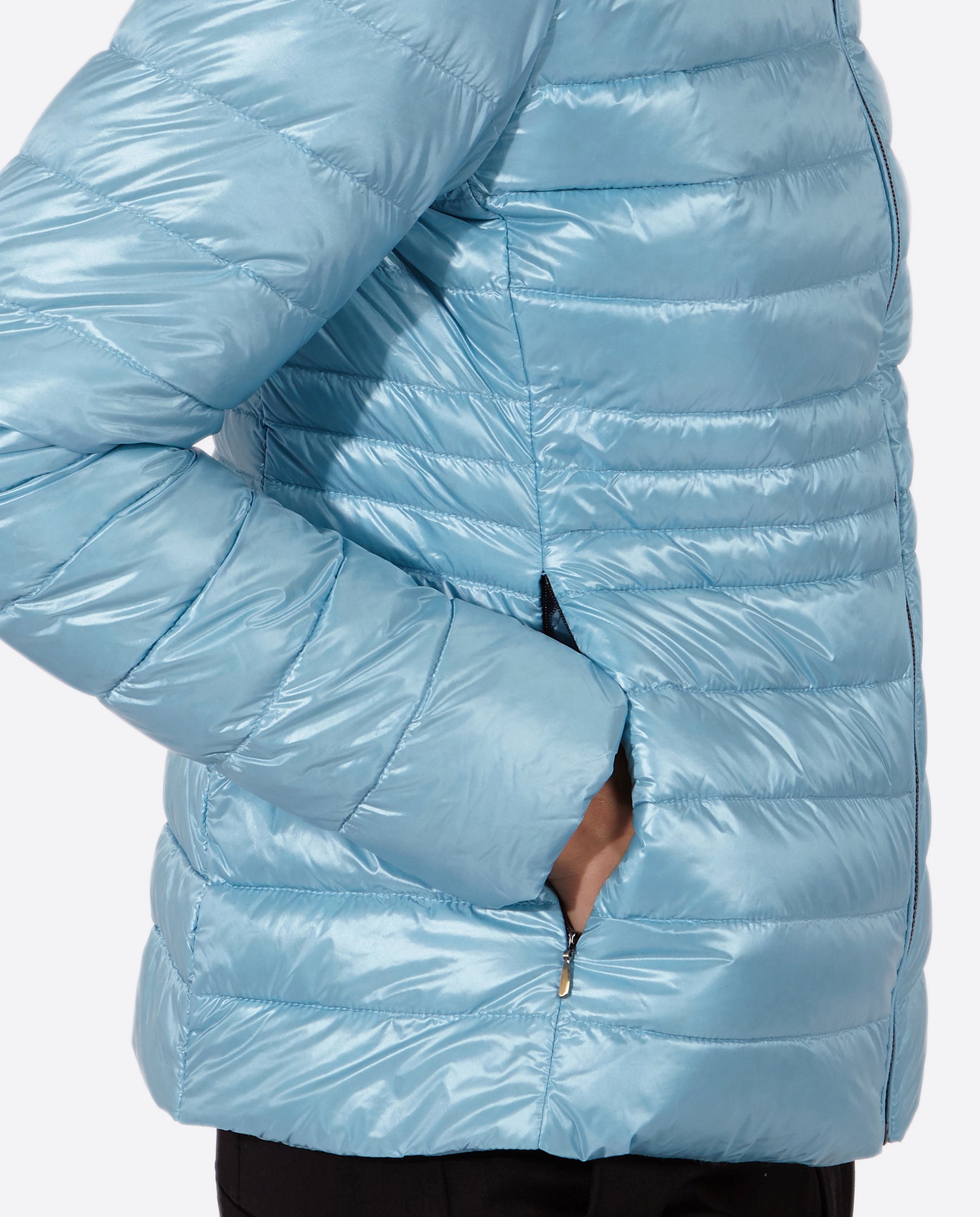 Women's short down jacket HALLEY CRYSTAL BLUE-Jacket-Henry Arroway-XS-CRYSTAL BLUE-Urbanheer