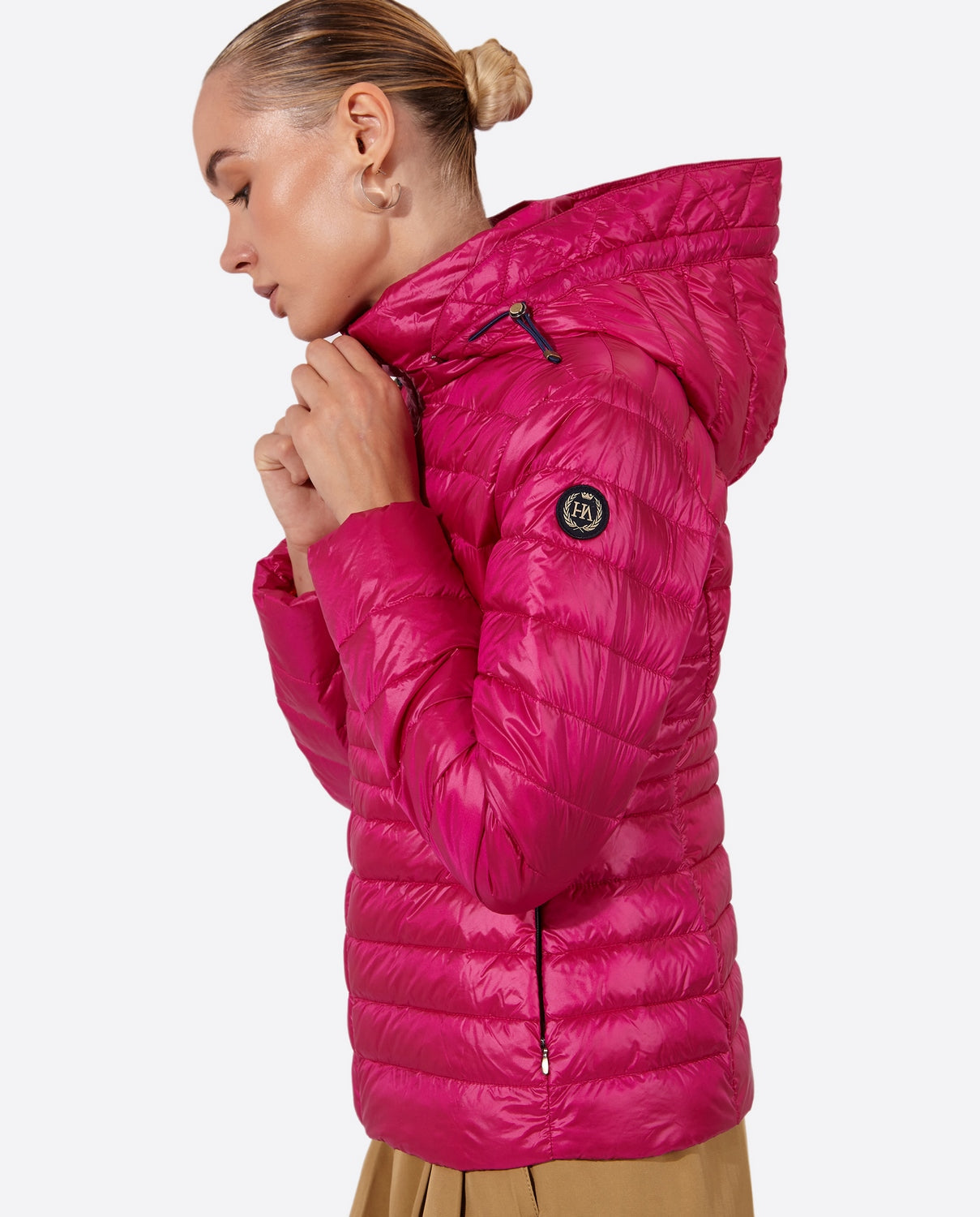 Women's short down jacket HALLEY Cardinal Pink-Jacket-Henry Arroway-XS-Cardinal Pink-Urbanheer