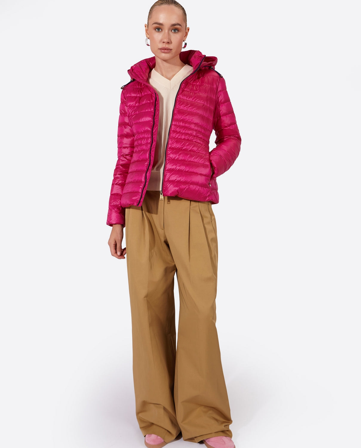 Women's short down jacket HALLEY Cardinal Pink-Jacket-Henry Arroway-XS-Cardinal Pink-Urbanheer