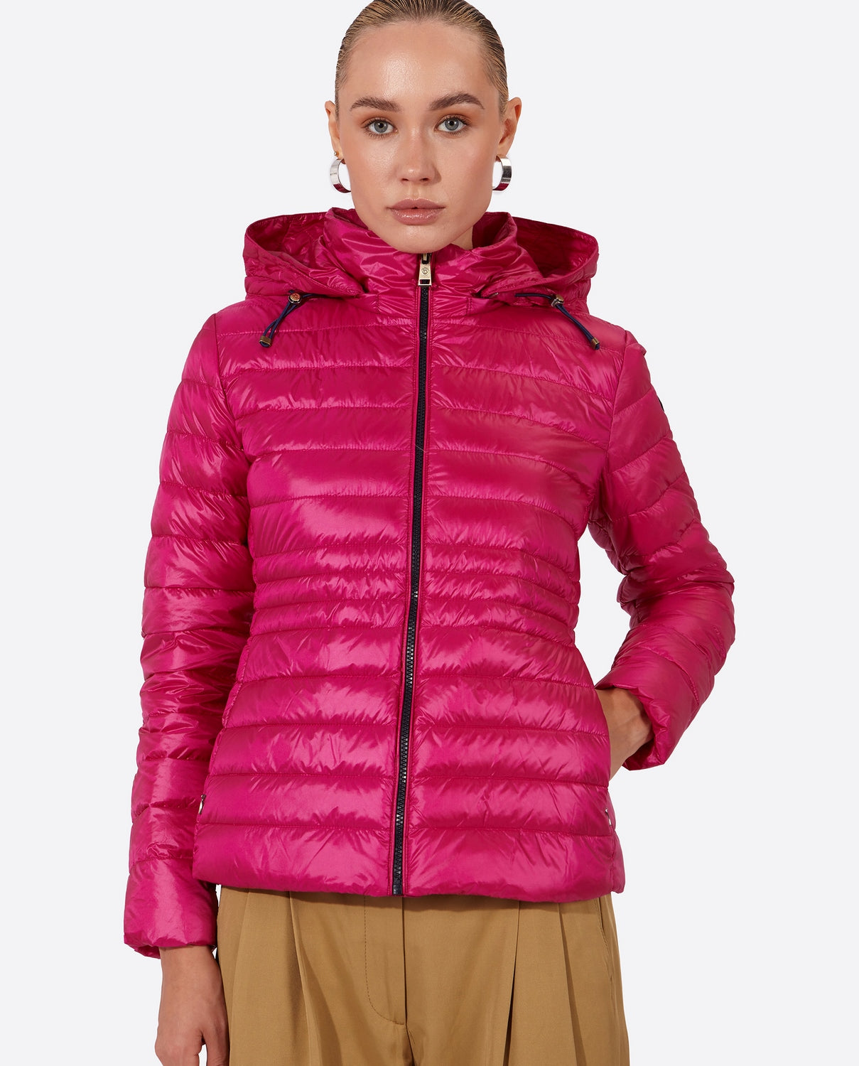 Women's short down jacket HALLEY Cardinal Pink-Jacket-Henry Arroway-XS-Cardinal Pink-Urbanheer