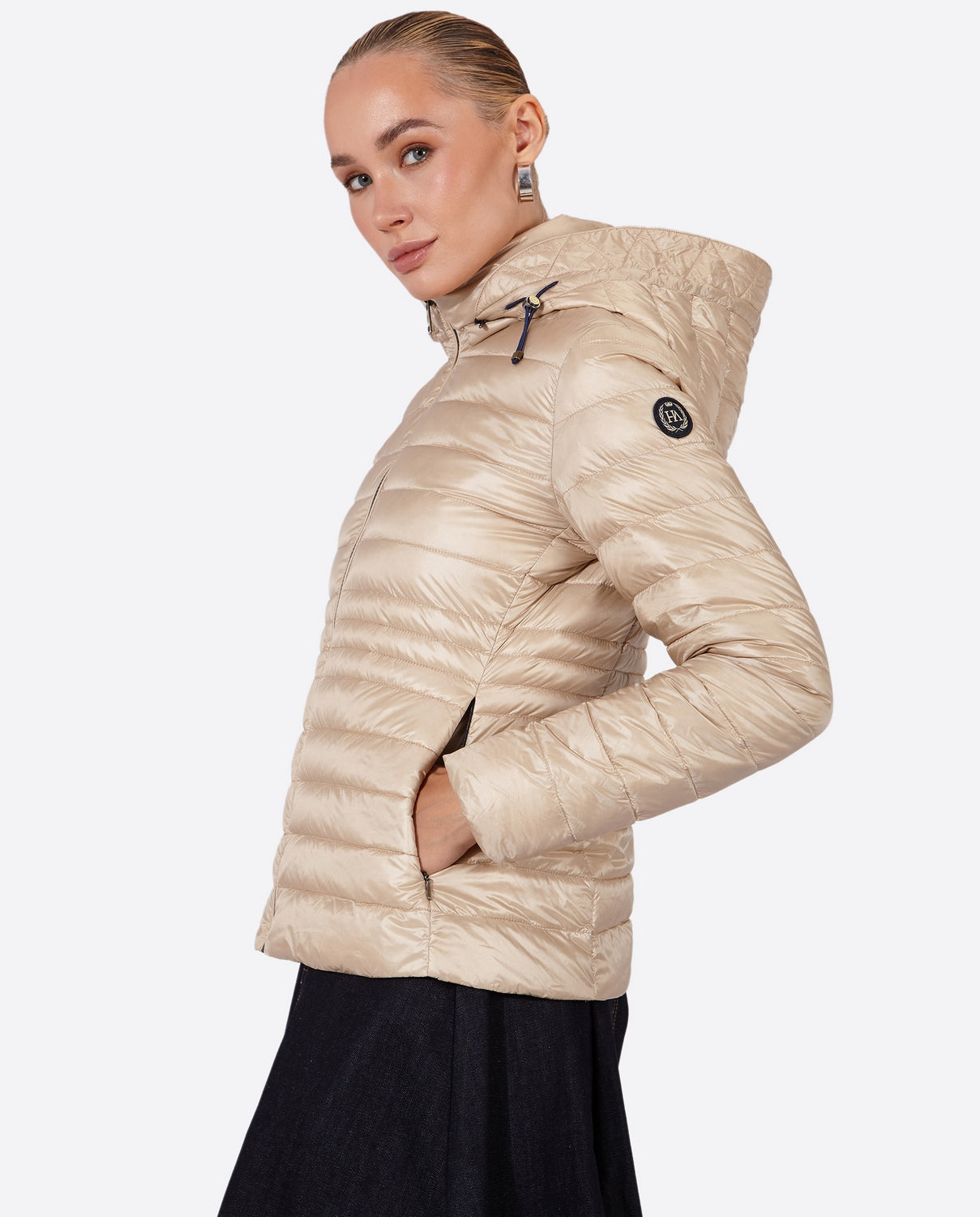 Women's short down jacket HALLEY Champagne-Jacket-Henry Arroway-XS-Champagne-Urbanheer