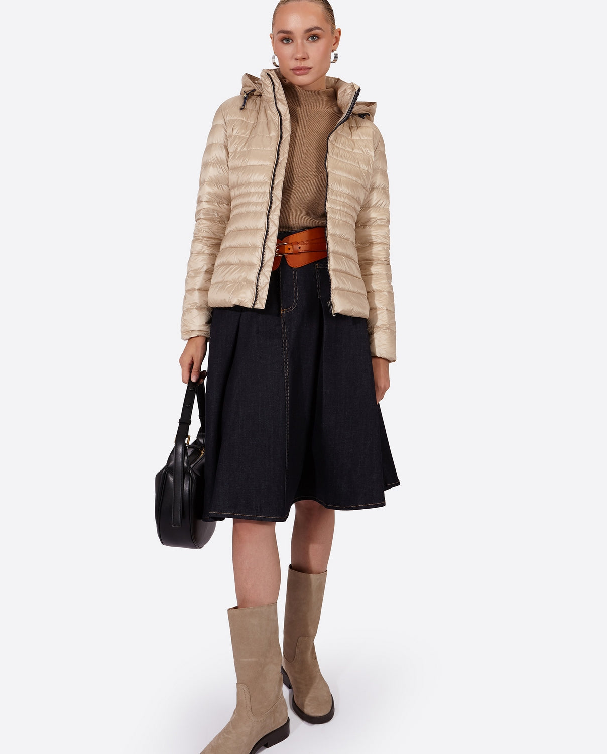 Women's short down jacket HALLEY Champagne-Jacket-Henry Arroway-XS-Champagne-Urbanheer